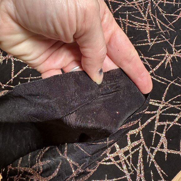 Halloween Black Orange Glitter Tablecloth Slinky Fabric 56 x 102 in - Picture 5 of 5